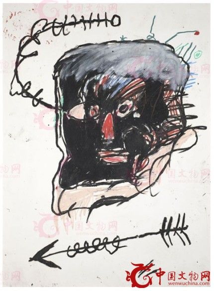 图为巴斯奎特于1982年创作的画作《无题》。图片来源：邦瀚斯。
