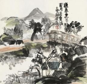 朱新建 送春图  设色纸本 镜心 著录：《大画朱新建》中国艺术出版社 2013年出版。66×68cm。RMB：250,000-350,000