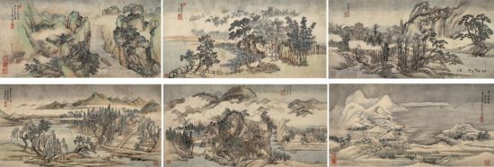 王翚(1632-1717) 仿唐宋元诸名贤横景六幅图