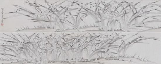 于非闇《水仙》25×248cm 水墨纸本 手卷