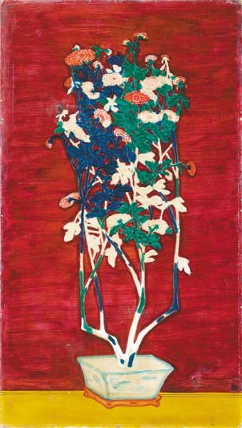 常玉的油画《聚瑞盈馨》，在香港苏富比二○一四年春拍中以八千零七十六万港元成交。 