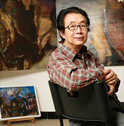 蔡居，抽象画艺术家，美国国际现代水墨学会副主席。
