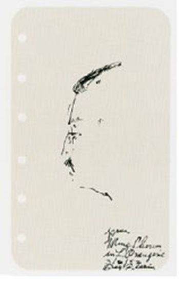 丹·弗拉文为周英华画的小型肖像画