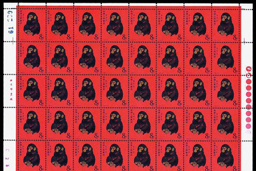 图：中国金猴邮票收藏价值高，印了800万枚，经歷了30多年，现存量恐怕不多，意味金猴票升值潜力只会更大