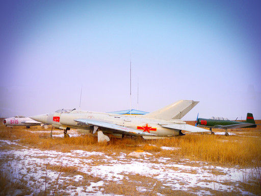 張長生航空博物館裡停放的飛機。