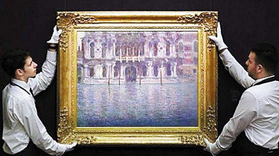 莫奈于1908年创作的油画作品《康塔里尼宫》以1968万英镑成交