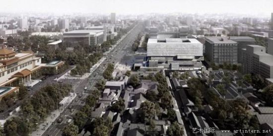 嘉德艺术中心由著名德国建筑师奥雷·舍人与北京市建筑设计研究院合作设计，从当代视野去融汇历史和传统