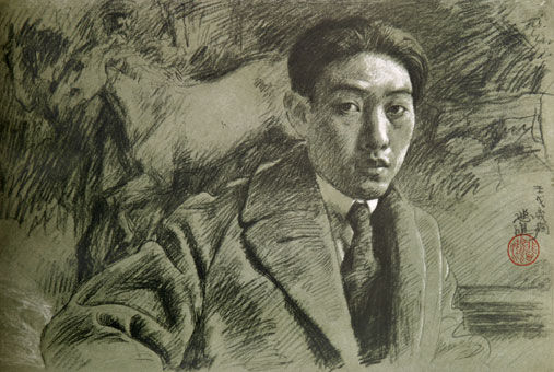 徐悲鸿，《自画像》，1922， 徐悲鸿纪念馆