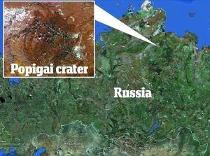 俄罗斯“珀匹盖钻石场”空中俯瞰图。