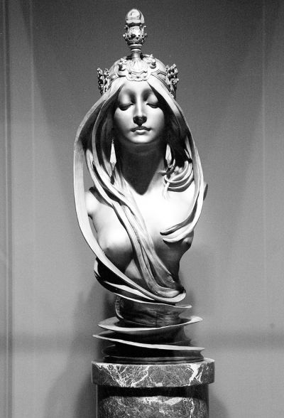 “新艺术”大师阿方斯·穆哈的鎏金青铜雕塑《自然》