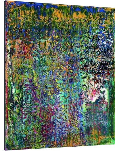 里希特 《Abstraktes Bild》 布面油画 259.4×200.3厘米 1989年（左）