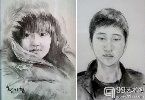 资料图：韩国画家为沉船遇难学生画的肖像