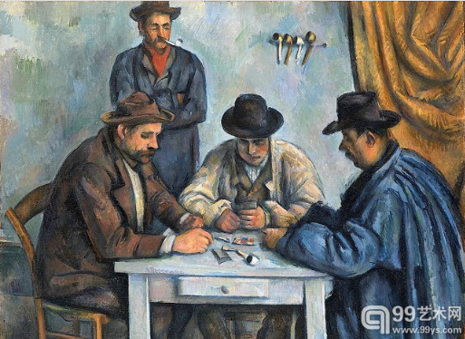 法国画家Cezanne《玩牌者》