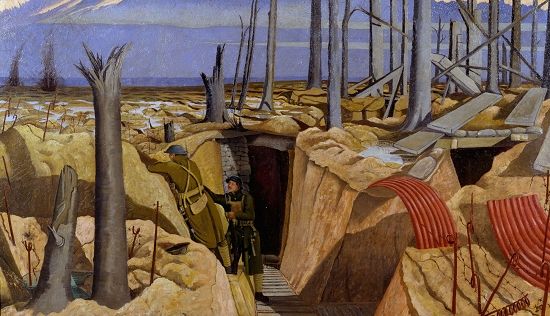 英国伦敦帝国战争博物馆藏约翰·纳什创作于1918年的作品《夜》。