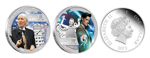 紐埃島新硬幣還將英劇《神秘博士》的人物印在硬幣上，與英國女王伊拉莎白二世並列。