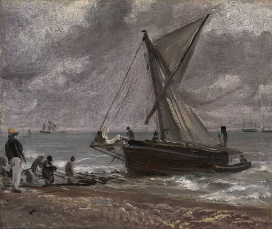 John Constable, 《Beaching a Boat, Brighton》, 1824 
