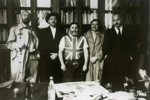 乔治·巴塞利兹、马库斯·吕佩尔茨、A.R.彭克、皮尔·柯克比、约尔格·伊门多夫   拍摄于1990年