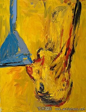 乔治•巴塞利玆，“Trinker mit Glas”,1981年，布面油画，162x130cm