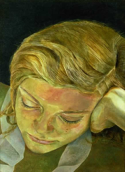 参展作品：卢西安·弗洛伊德《阅读中的女孩》（Girl Reading）（1952）