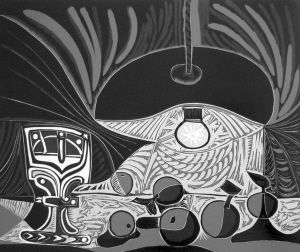 　图二 毕加索《灯下的静物》1962
