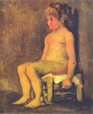 凡·高布面油画《坐着的裸体女孩》（1886年）