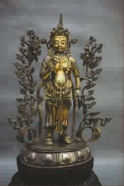 清早期鎏金銀彌勒佛像
