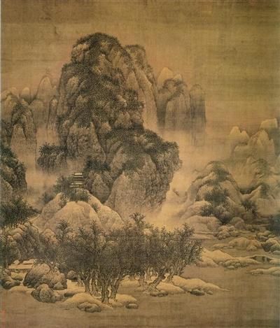 宋代范宽《雪景寒林图》，原为天津张叔诚所藏，现存天津市博物馆。