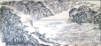 牙刻《虹飛天塹》（在2010年上海世博會展出；第13屆中國工藝美術大師作品暨國際工藝藝術精品博覽會榮獲銀獎）