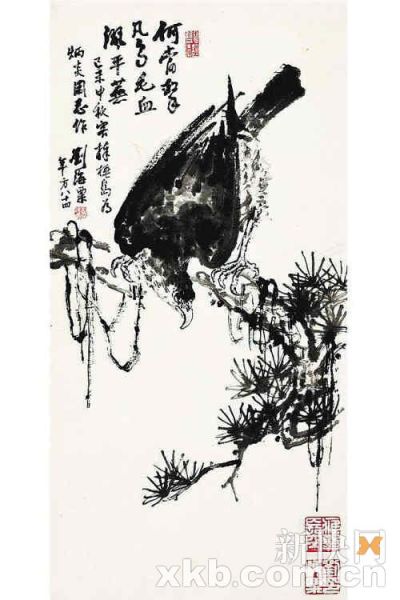 刘海栗基本上不会画人物，他以山水花鸟见长。