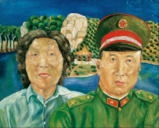 刘炜 《双亲》80x97cm 1990年 北京保利2011年春拍拍品 成交价：977万元人民币 