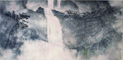 李华弌 《丝瀑》 纸本水墨 114×236厘米