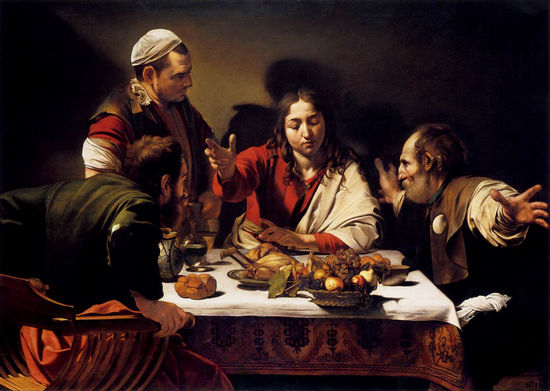 卡拉瓦乔《以马斯的晚餐》，现藏于英国国家美术馆