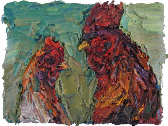 文�� 鸡 70 x 90cm 亚麻布面油画 2008