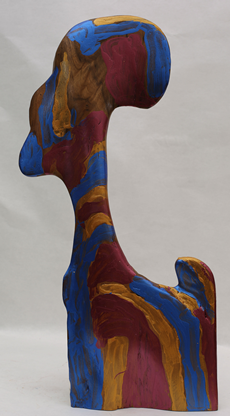 王清州雕塑作品《TA》 55cm×21cm×5cm 木头 2014年