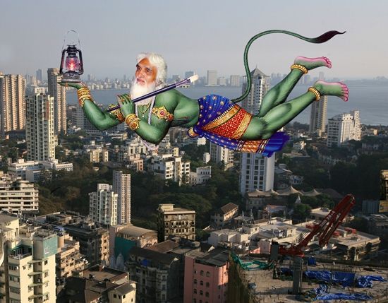 印度艺术家威尔·蒙什么于2014年创作的作品《哈玛拉·哈努曼》