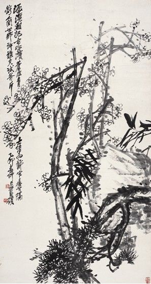 吴昌硕《梅石松竹图》将亮相西泠秋拍_拍品赏析_新浪收藏_新浪网