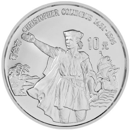 哥伦布银币背图