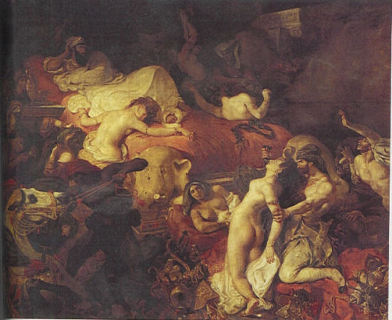 德拉克洛瓦的《萨达那培拉斯之死》_油画雕塑