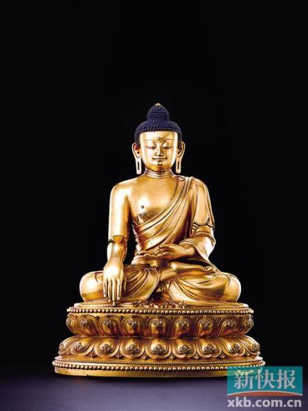 明永乐鎏金铜释迦牟尼佛坐像