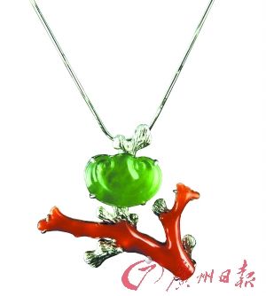 广州珠宝市场的红珊瑚。