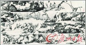 清 朱耷《河上花图》（中国画）