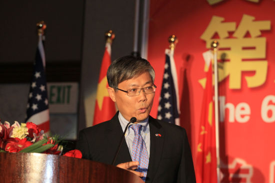 中国驻洛杉矶总领事刘健大使在美华总第六届交接仪式上致辞