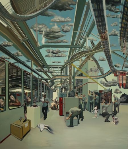 徐跋骋 世界能量工厂局部1，210cm×172cm，布面油画，2013