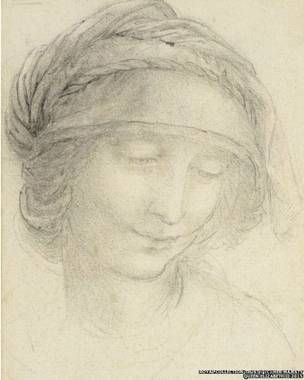 达芬奇作品：圣安妮头像，1510-15。