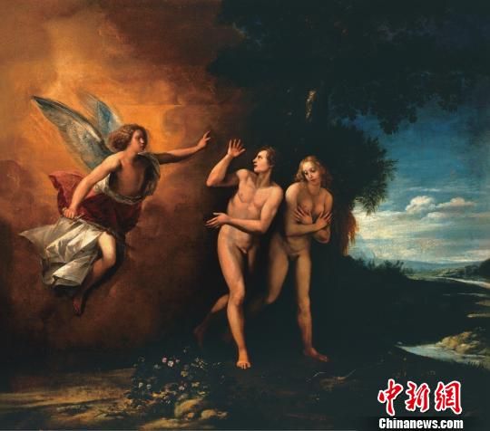 《亚当和夏娃被驱逐出伊甸园》　南京博物院供图　摄