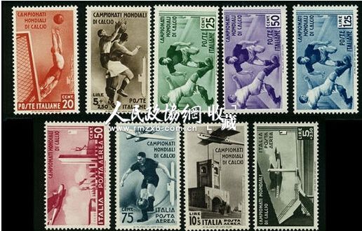 世界杯足球赛纪念邮票发行于1934年意大利